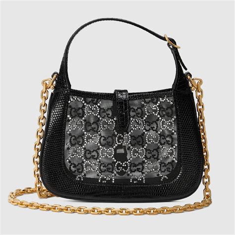 jackie lizard gucci bag|Gucci Lizard Mesh Crystal GG Monogram Mini Jackie 1961 Hobo .